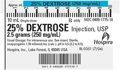 10 mL Syringe Label (1000140 0409 1775 10 Infant Dextrose)